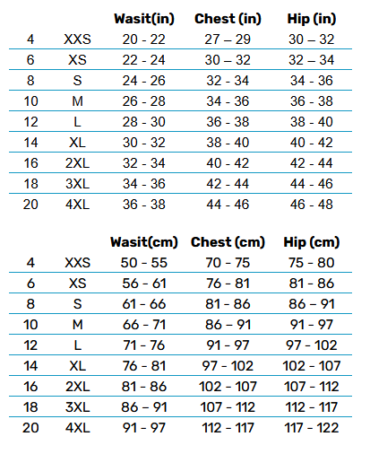 2024 Womens OWS Renew Short Leg Kneeskin Swim Costume 0 Size Chart